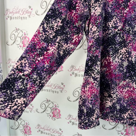 Christopher & Banks shirt multicolor Pink  Purple black dotted Long Sleeve Top - Picture 8 of 12